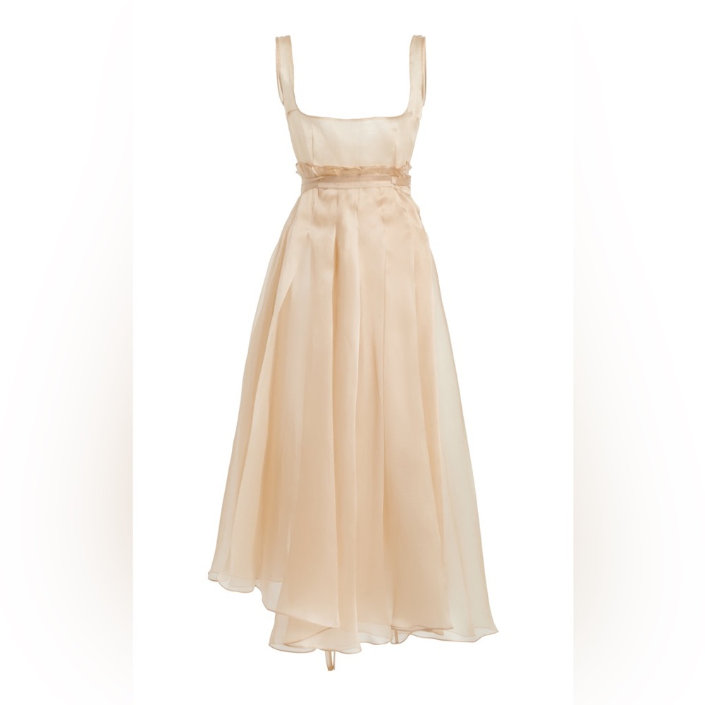 $2035 A.W.A.K.E. Mode Organdy Pleated Silk Dress size 42/us6